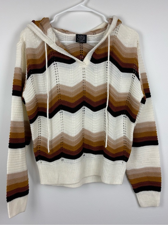 FCT With Love Sweaters - FCT With Love Chevron Striped Hooded Sweater XL Good Condition Boho VSCO Beach